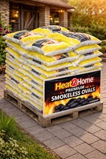 High-heat, Low Ash Smokeless Coal. FULL 1 TON PALLET 50x 20kg Bags.