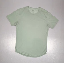 BYLT Drop Cut LUX Shirt Mens Small Olive Green Crewneck Short Sleeve Performance