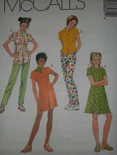 🌸 UNCIRCULATED McCALL'S # 8803 - GIRLS FITTED DRESS-TOP & PANTS PATTERN 7-14 FF