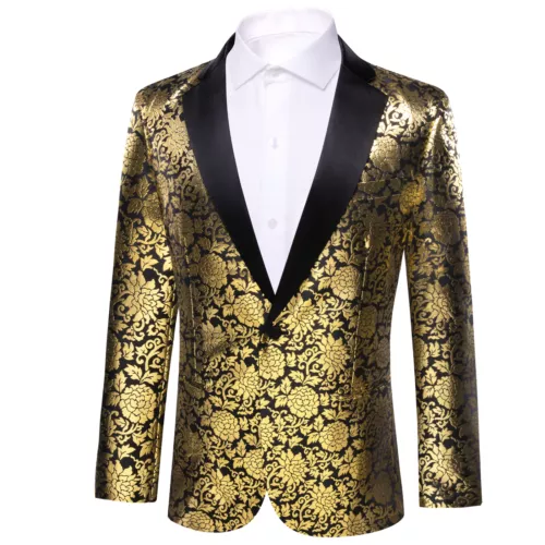 Para Hombres Floral Esmoquin Cena Chaqueta Calce Regular Chal Solapa Paisley Baile de graduación Fiesta Traje - Imagen 89 de 236