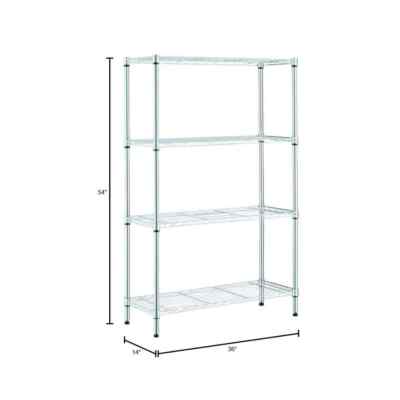 HDX 4-Tier Steel Wire Shelving Unit in Chrome (36 in. W x 54 in. H