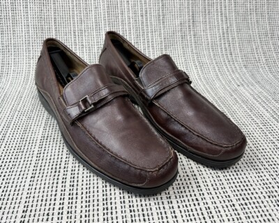 Florsheim Mens Brown Leather Loafer Shoes Slip On Comfort