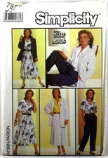 SIMPLICITY PATTERN 7879 UNCUT Misses' Skirt Pants Blouse & Jacket SIZE 12
