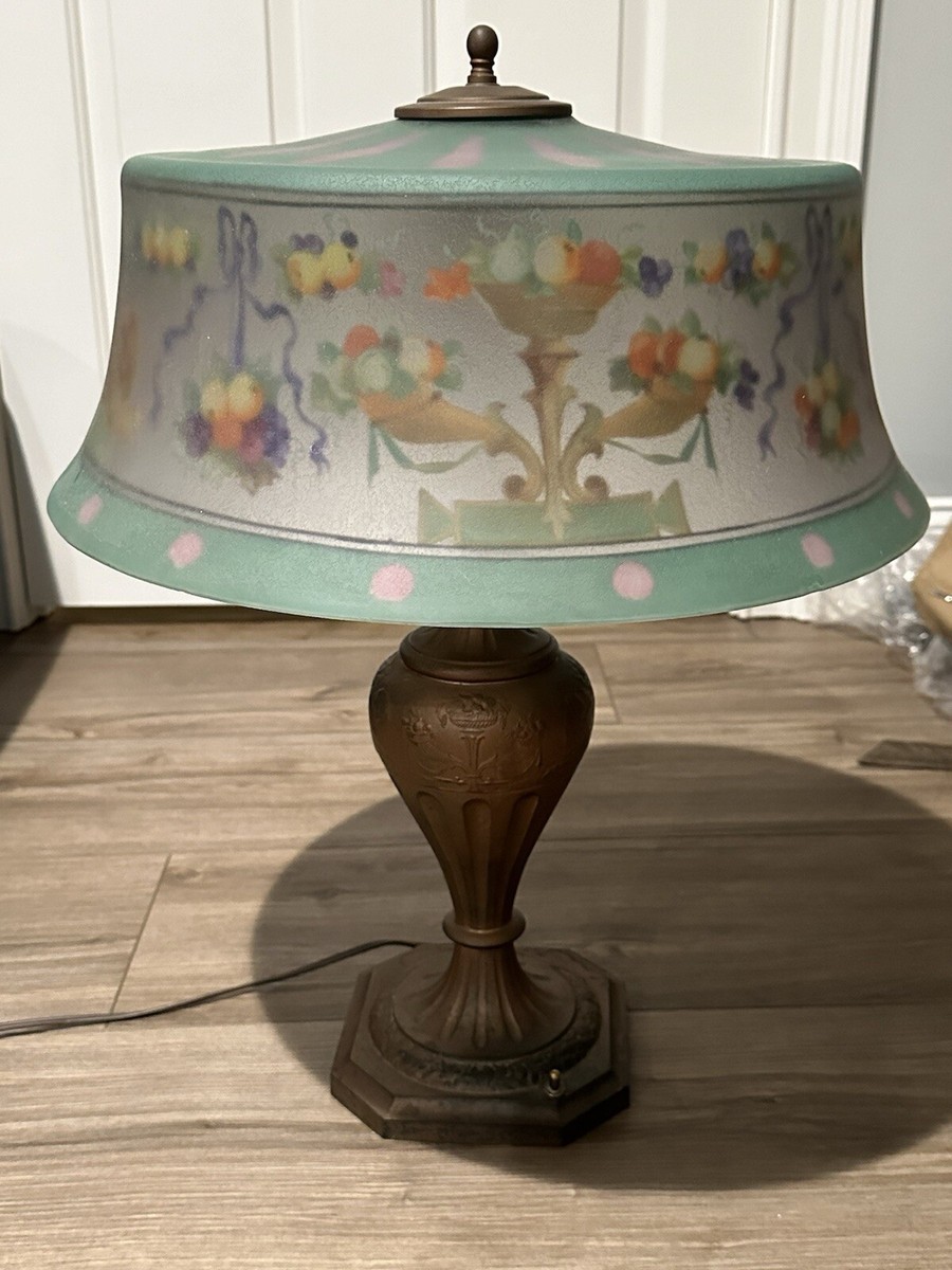 Vintage Reverse Painted Pairpoint Lamp w/3054 Base | eBay