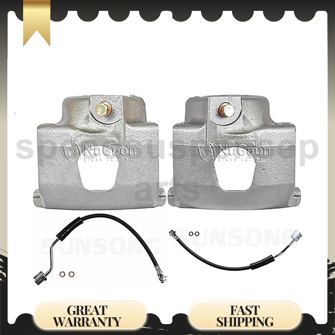 Front Brake Caliper Set with Hose 4pcs for 1990 Ford Bronco F-150