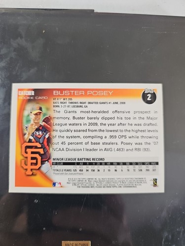 2010 Topps Rookie - Buster Posey (#2) San Francisco Giants - Imagen 6 de 11