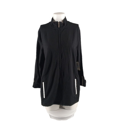 NWT $54 KAREN SCOTT French Terry Jacket Plus Size 0X Full Zip Black Tab Sleeve