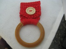 Crochet Kitchen Towel Wood Ring Holder   Gift Idea