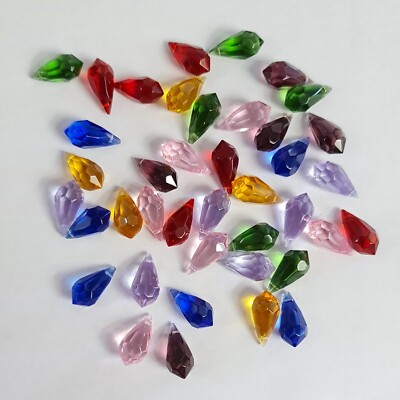 42pcs 20mm teardrop pendant suncatcher crystals jewellery earring beads bulk lot