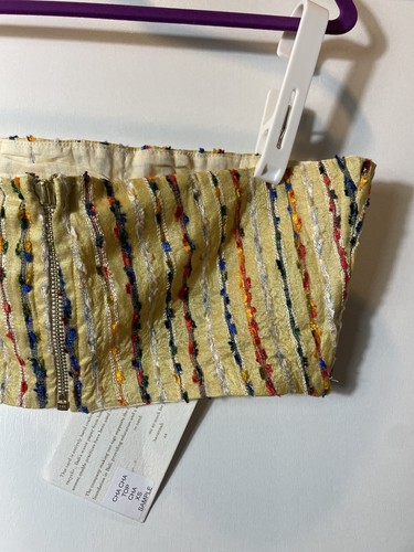 Savannah Morrow Silk & Cotton Crop Top Cha-Cha Yellow Strapless XS NWT Read Info - Picture 12 of 15