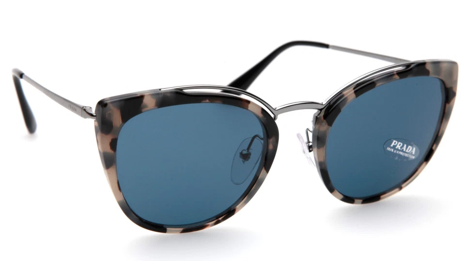 NEW PRADA SPR 20U HU7-219 GREY TORTOISE / BLUE LENS SUNGLASSES 54-22-140 B47mm - image 4 of 4