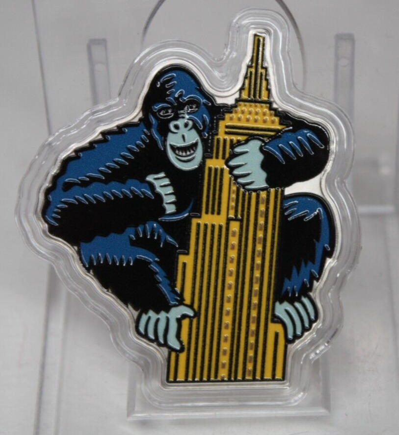 2023 ニウエ 1オンス Burton Morris ゴリラ シルバー コイン Niue 2023 Burton Morris Colorized Gorilla Shaped 1oz Silver