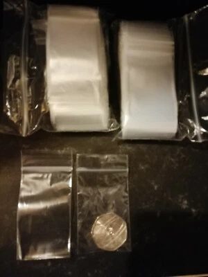 100 TOP QUALITY Small COIN Clear Plastic Bags SELF SEAL GRIP Resealable ZIP LOCK