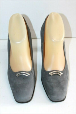 TED LAPIDUS Vintage Pumps Wildleder grau High Heels Gr. 37 BE