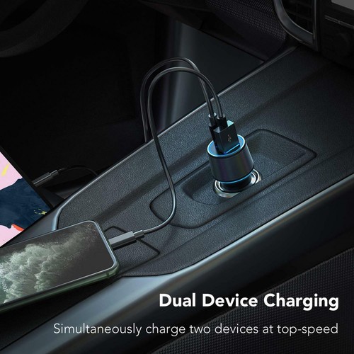 36W PD CAR CHARGER QUICK QC3 DC POWER ADAPTER FAST 2-PORT USB For SMARTPHONES - Picture 5 of 6