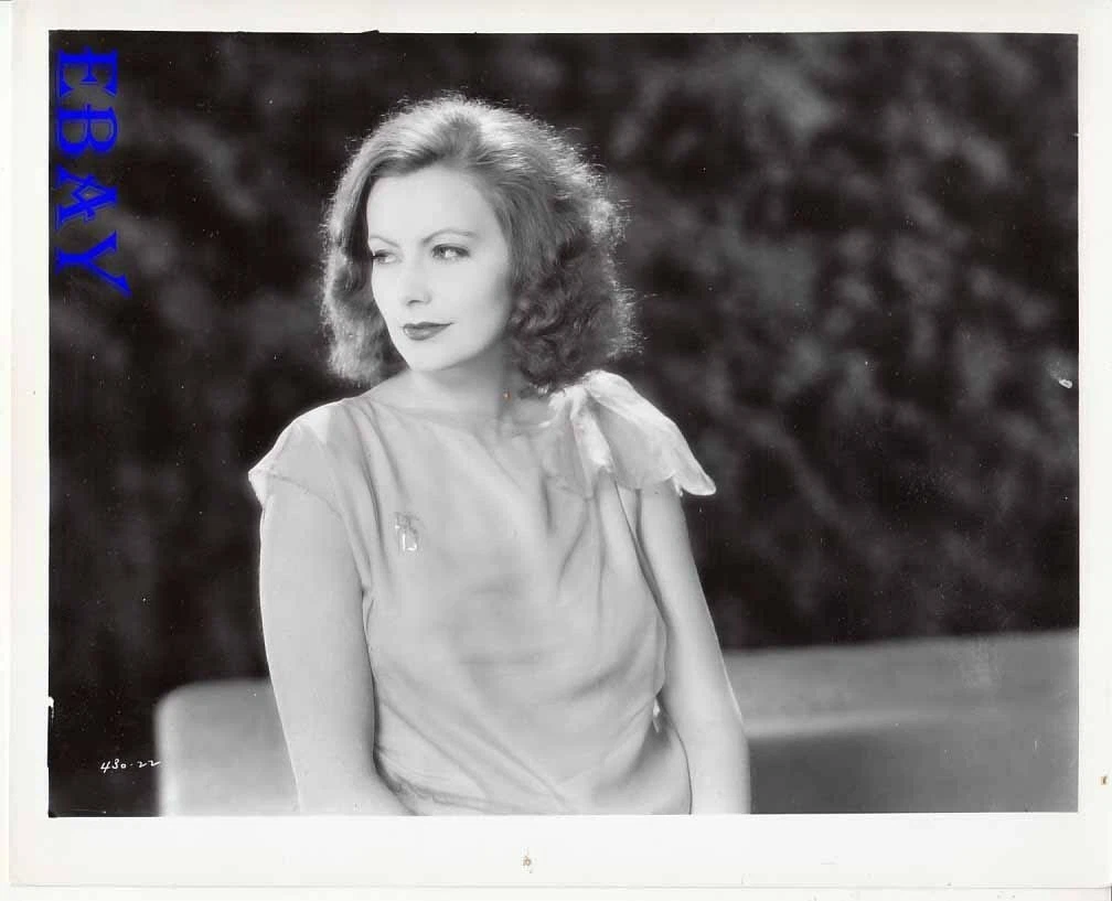 Greta Garbo looks off w/full bouncy hair RARE Photo | eBay