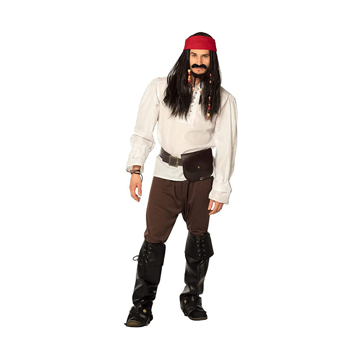 Parrucca da pirata con bandana rossa per 12,25 €