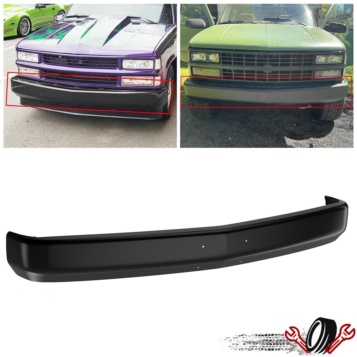 Primed Steel Front Bumper Face Bar For 1988-1998 Silverado Sierra