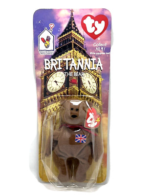 Ty Teanie Beanie Baby Britannia The Bear  McDonalds w/  Error Tush Tag  1993