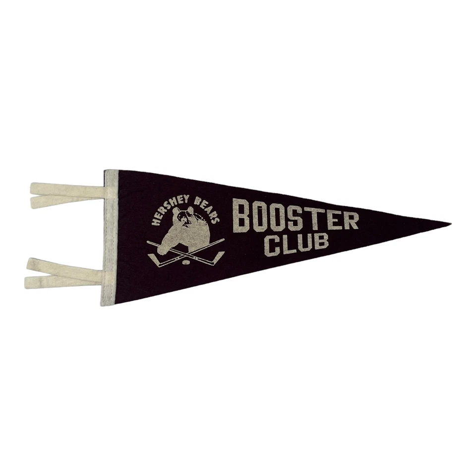 Banderín de fieltro de lana del equipo de hockey Hershey Bears de colección de los años 70 y botones alfileres Foto 2 de 4