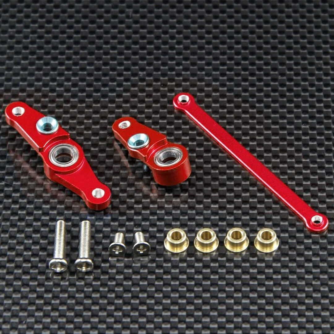 GPM Racing Aluminum Steering Assembly w/ Bearings Red : Tamiya DF