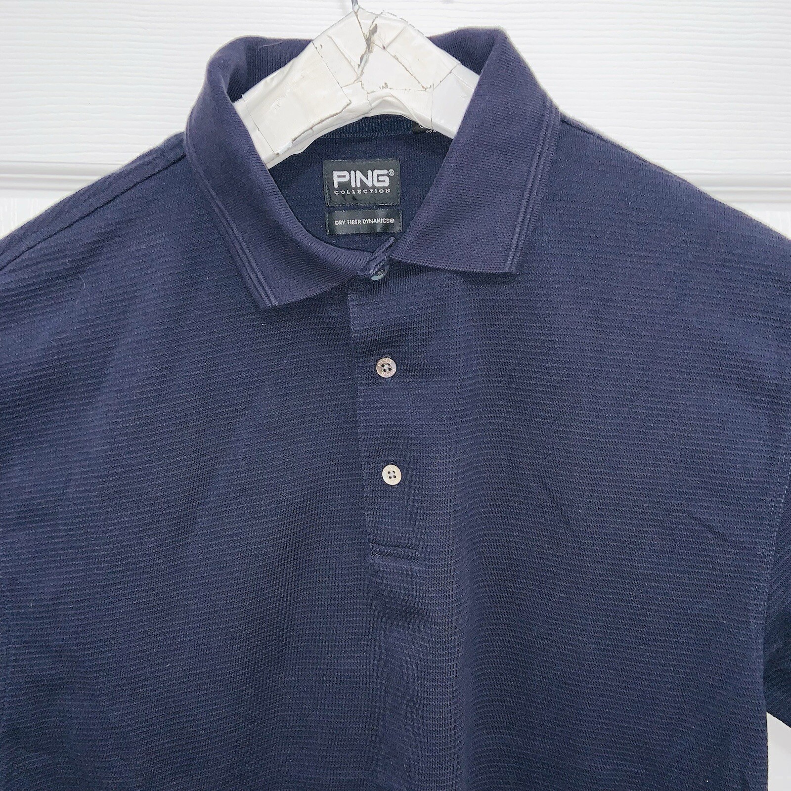 PING Collection Men Solid Black Ribbed Short Slee… - image 8