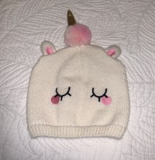 Cute Infant Newborn Baby Embroidered Unicorn Hat Beanie Cream Pink Fashion