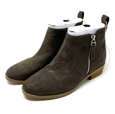 UNIVERSAL THREAD Women's Marlis Boots, Booties, Side Zip, Memory Foam, 5.5, Gray