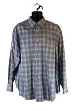 Brooks brothers Dress Shirt Mens XL Purple Blue Check Plaid Button Down Pocket