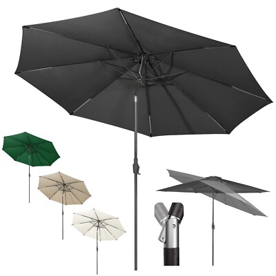 Sekey Sonnenschirm 220cm/270cm/350cm mit Kurbel und Auto Kippen Windfest UPF 50+