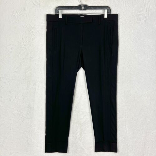 Brunello Cucinelli Womens Dress Pants Size 10 Virgin Wool Black Straight Leg - Afbeelding 1 van 19