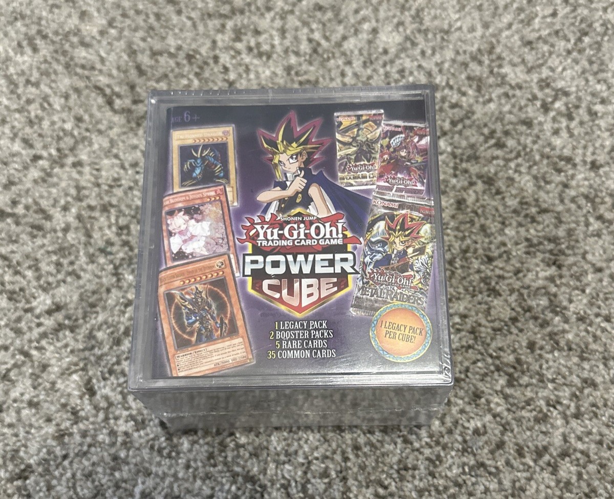 YU-GI-OH! POWER CUBE. 1 LEGACY PACK, 2 BOOSTER PACKS, 5 RARE 35