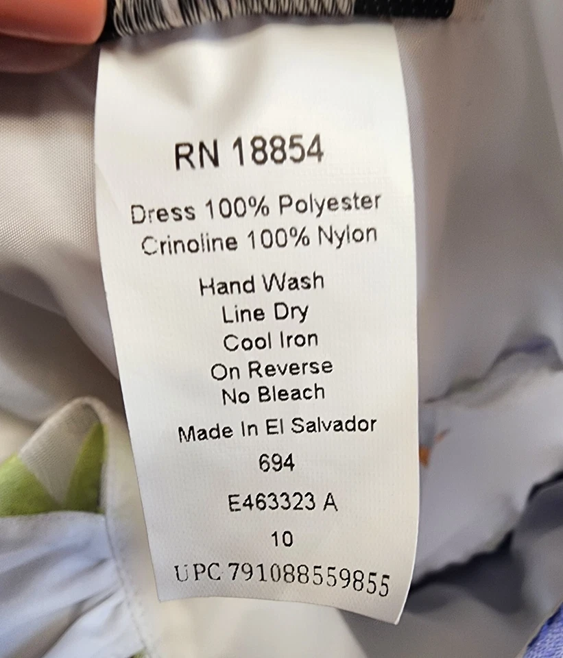 Lindo Vestido Ediciones Raras Para Niña Talla 10 Blanco y Periwinkle Floral Patrón Tule Foto 3 de 4