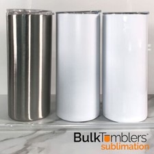 20oz Straight Sublimation Blank Skinny Tumbler Stainless Steel - Matte or Glossy