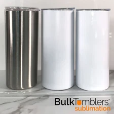20oz Straight Sublimation Blank Skinny Tumbler Stainless Steel - Matte or Glossy