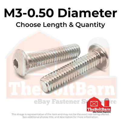 M3-0.50 Stainless A4-70 Button Head Socket Cap Screws (Choose Length & Qty)