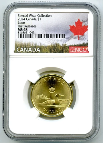 2024 $1 CANADA NGC MS68 SPECIAL WRAP COLLECTION LOON FIRST RELEASES DOLLAR