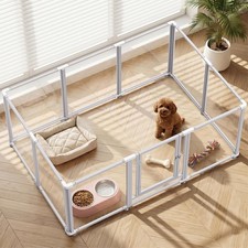 Clear Acrylic Dog Play Pen Indoor Pet Enclosure for Small Dogs  Cats Outdoor