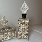 Vintage Goldtone Hollywood Regency Ormolu Vanity Set Perfume Bottles and Powder — photo 2