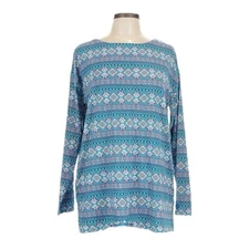 Coolibar NWT Side Button Tunic Top L UPF 50+ Sun Protection Blue Multicolor