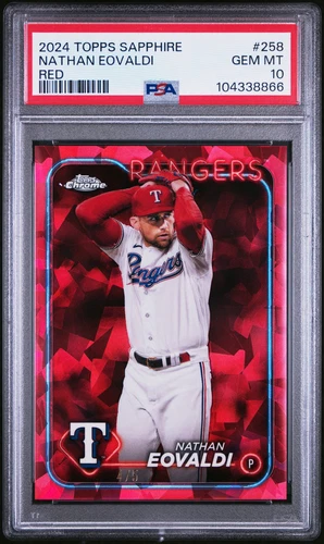 2024 TOPPS CHROME SAPPHIRE RED #258 NATHAN EOVALDI 4/5 PSA 10 - Picture 1 of 2