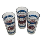 Set of 3 Vintage Pepsi Cola Glasses 1970's Tiffany Style-Stained Glass 16 oz.