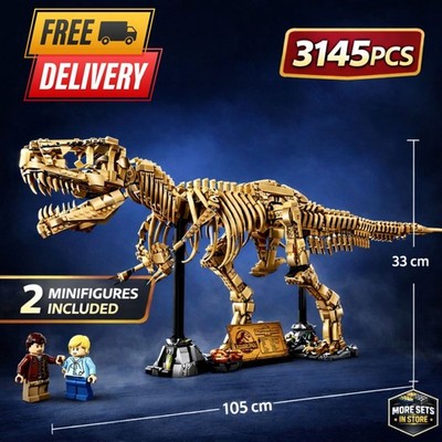  MOC T-Rex Fossil Skelett Bausteine 3145 Teile Display Sammler Ziegel  -