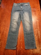 DG2 Diane Gilman Women's Blue Classic Stretch Embellished Bottom Jeans Size 4