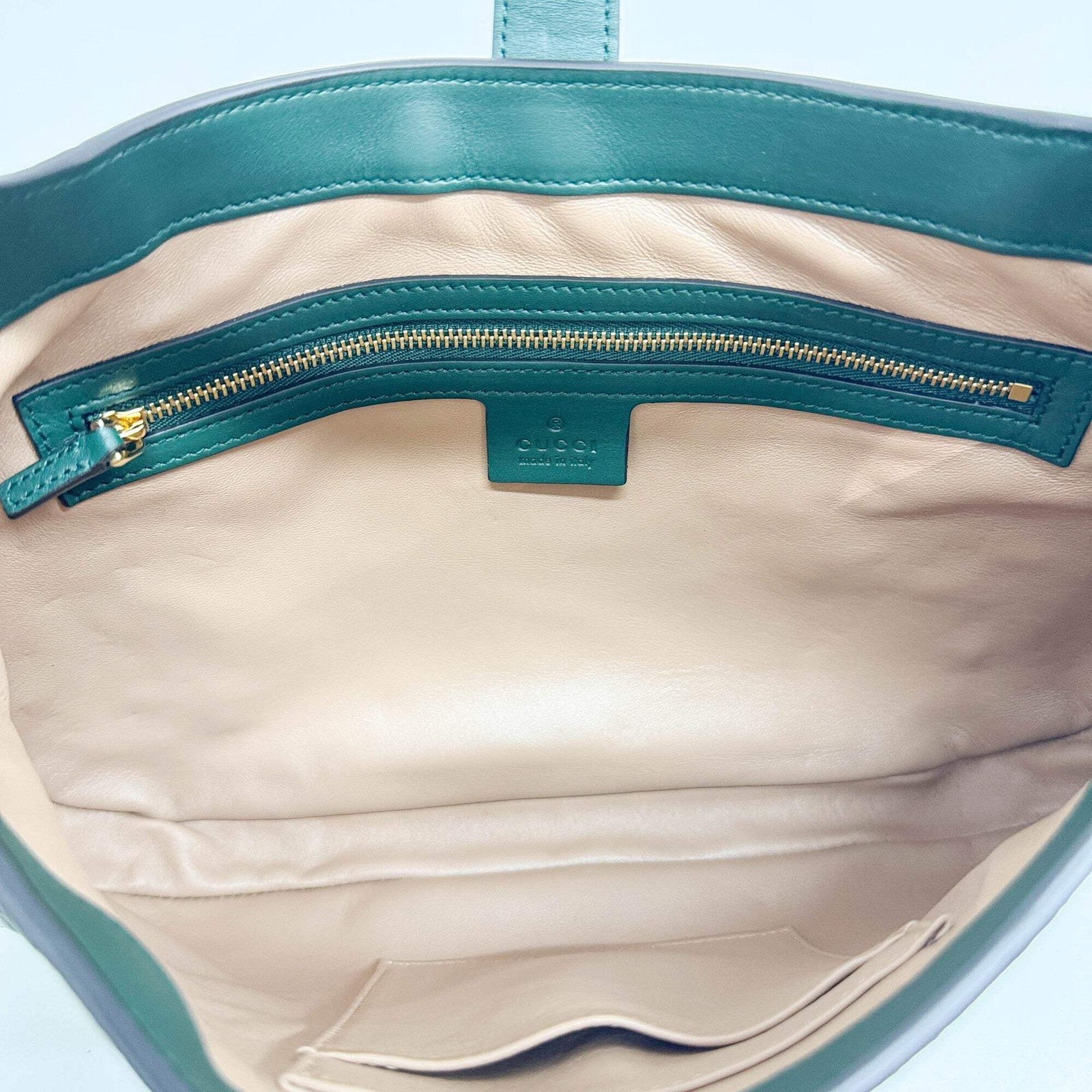 GUCCI Jackie Forest Green Python Embossed Leather… - image 14