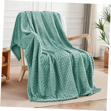 Throw Blanket for Couch, Cozy Lightweight Fleece Throw  50x70 IN  Celadon