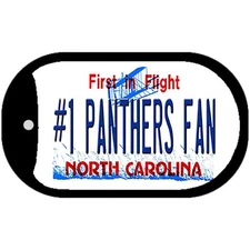 Number 1 Panthers Fan Novelty Metal Dog Tag Necklace 2" x 1"