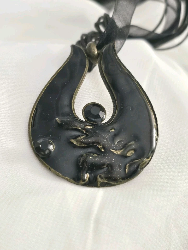 Винтажный викинг ожерелье серьги комплект волк эмаль готический стимпанк фантазии - Изображение 2 из 4