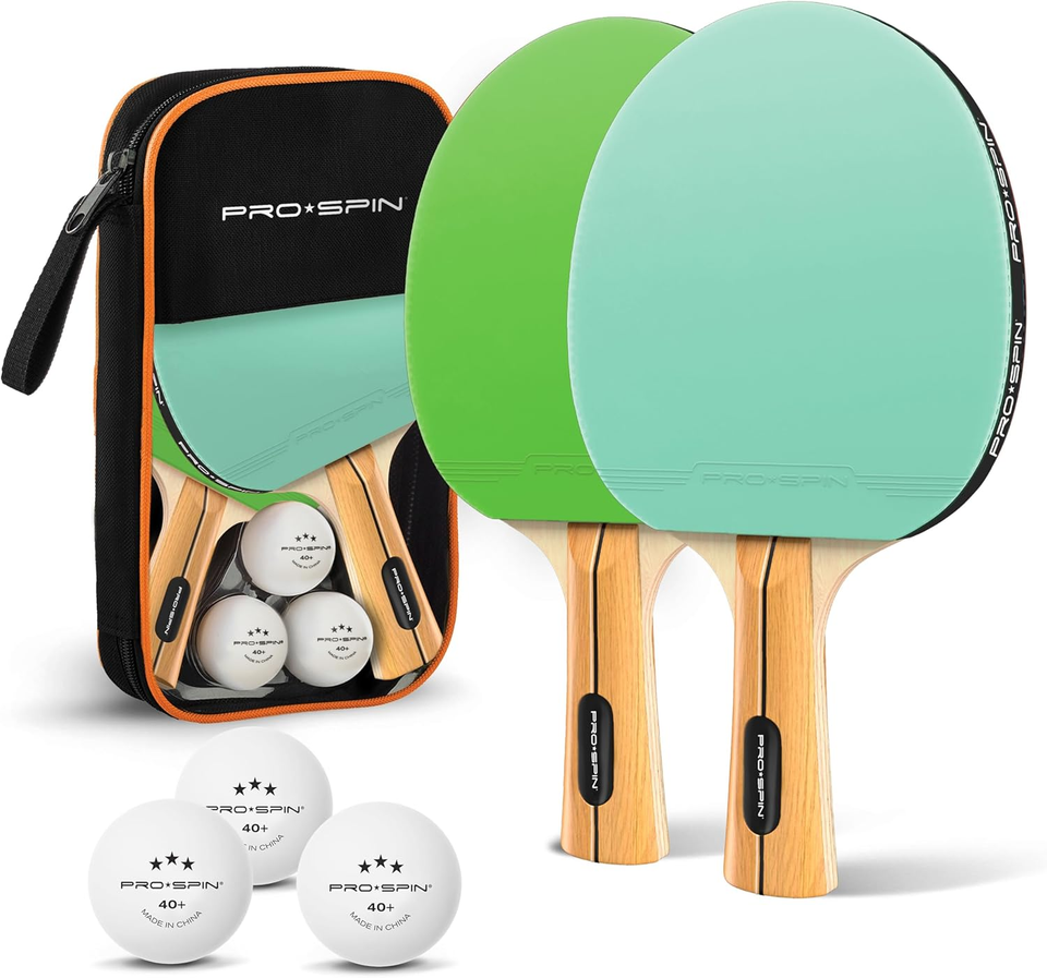 PRO-SPIN Ping Pong Paddles - High-Performance Set with Premium Table ...