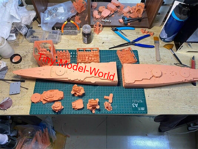 3D Printed 1/350 German Schlieffen Battleship(Full Hull/waterline) Model Kit